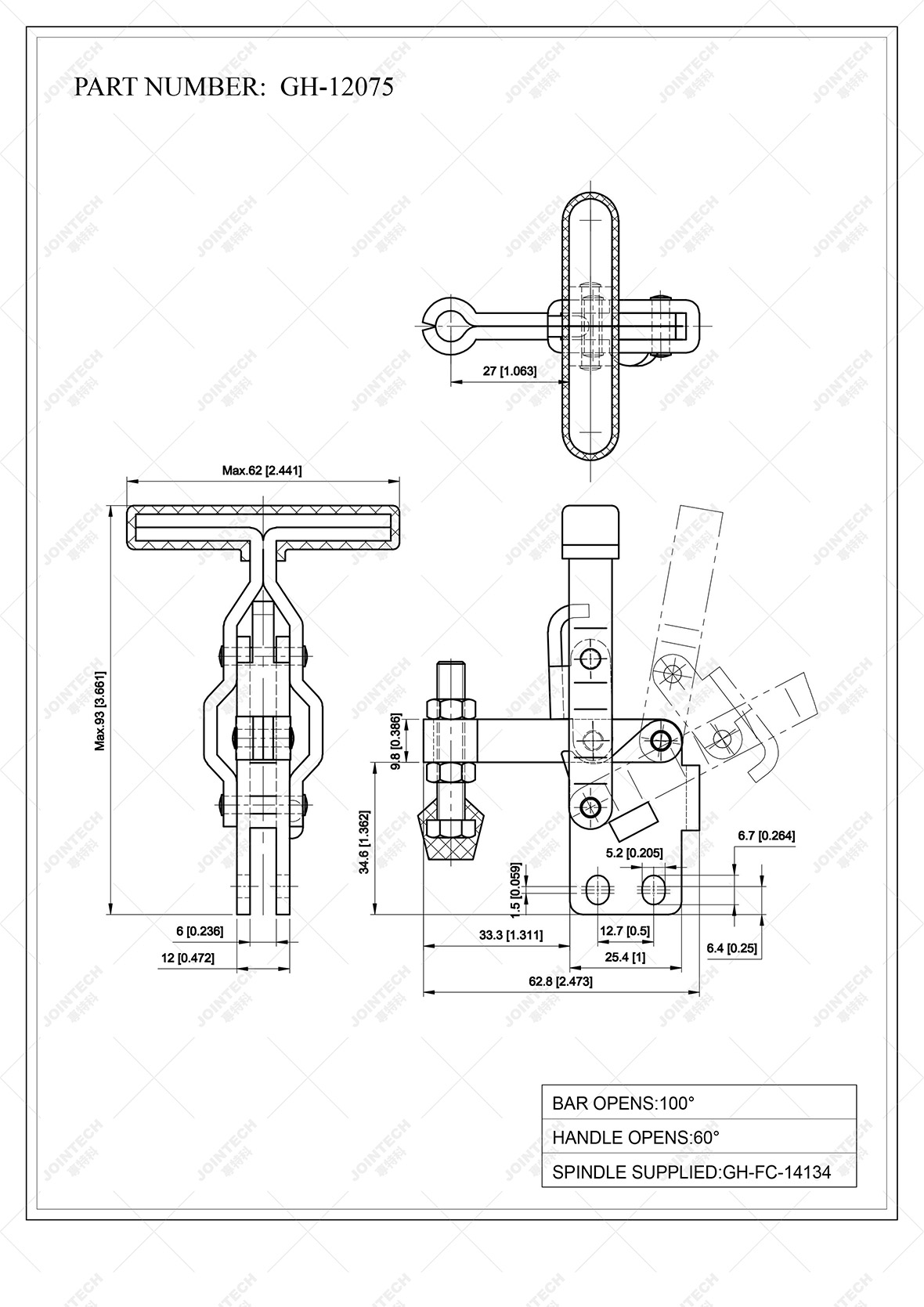 Fixed Spindle Straight Base Thandle Vertical Toggle Clamp Buy
